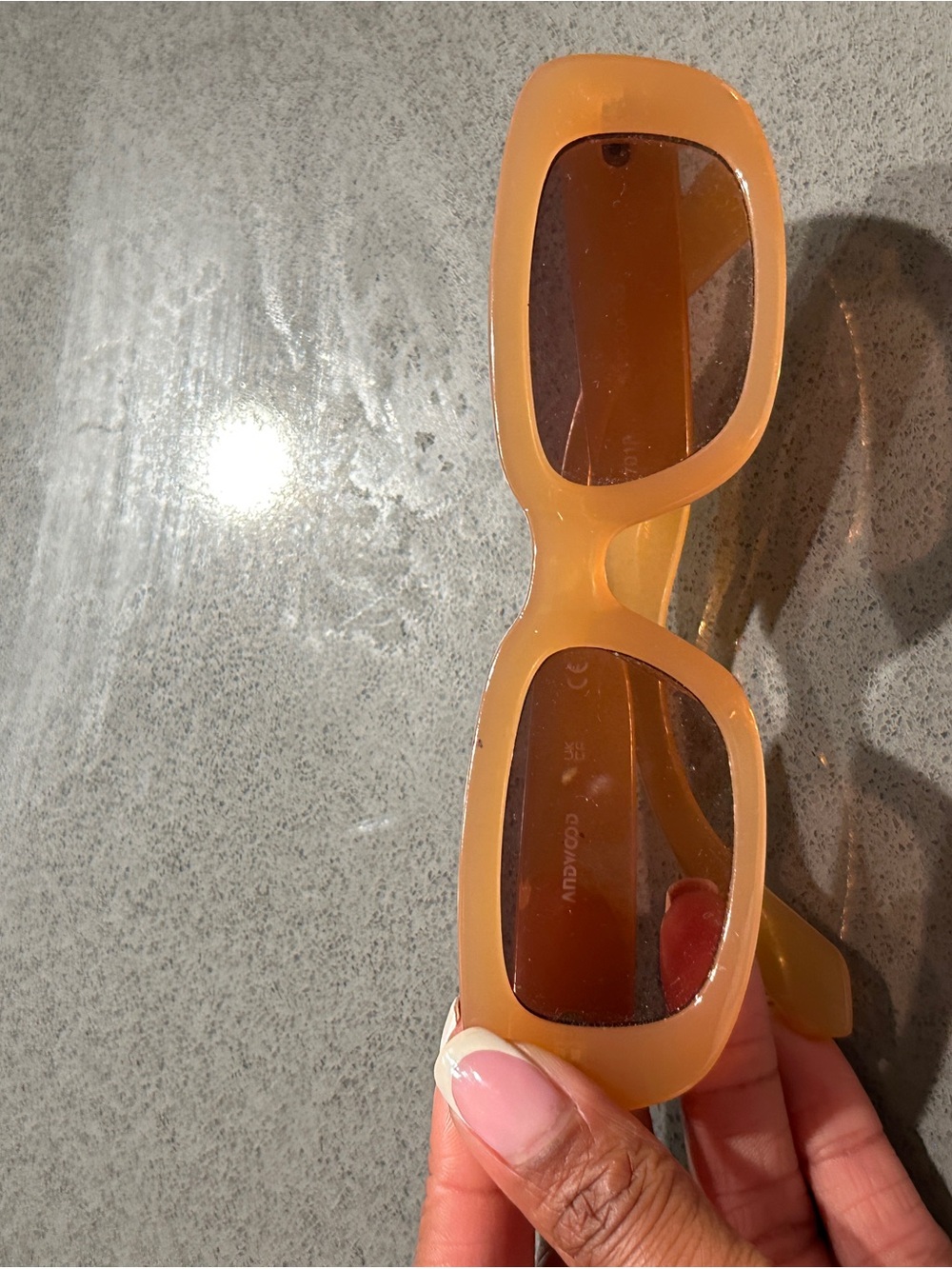 Chunky Rectangular Orange Sunglasses